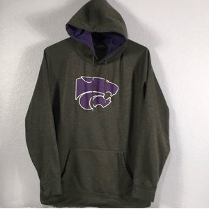 Colosseum Charcoal Kansas State Wildcats Logo Hoodie sz XXL